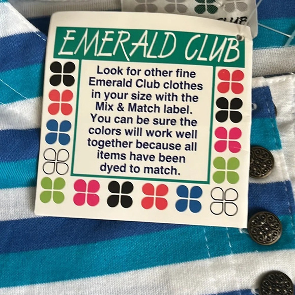 Vintage Emerald Club Juniors shoulder pads striped T-shirt - Picture 13 of 14